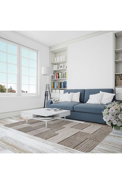 FASHION Carpet Covorexpert 32002-120, Various Sizes, Cream, Brown, 12 Mm Thread, Anti-Allergic, Living Room