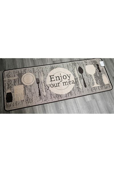 Flex Jute Kitchen Rug, Covorexpert 19058-19, 75 x 200 cm, Cream, Anti-Slip, Terrace, Balcony