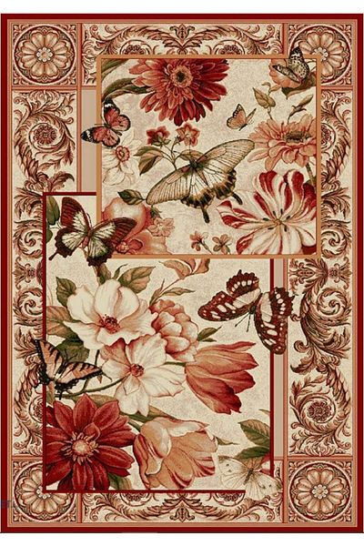 Lotos Carpet Covorexpert 15004-120, 200 x 300 cm, Beige, Red, 8 mm thread, Anti-allergic, Living room, Bedroom