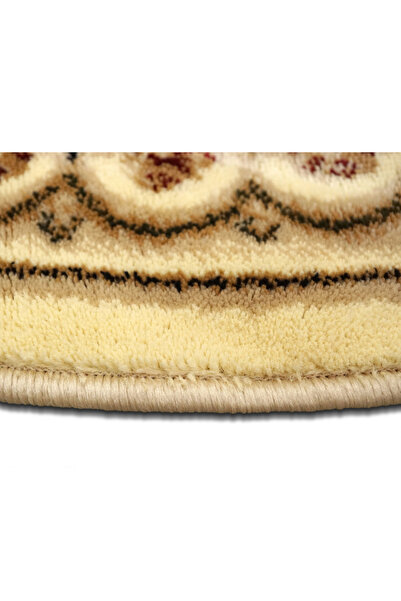 Lotos Round Carpet 539-100, Beige, Cream, 8 Mm Thread, Anti-Allergic, Living Room