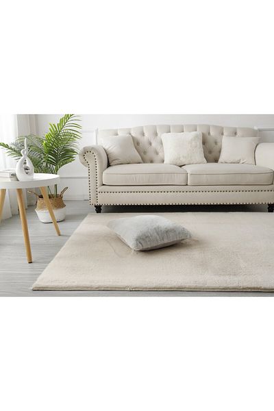 LOP Premium Belgian Carpet Covorexpert 050, 50 x 80 cm, Cream, 23 mm Pile, Anti-Slip, Anti-Allergic