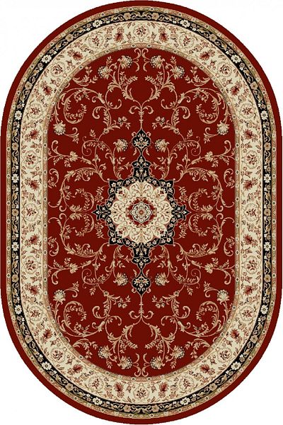 Lotos Oval Carpet Covorexpert 523-210, 120 x 170 cm, Cream, Red, 8 mm Thread, Anti-Allergic, Living Room