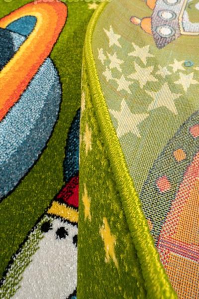 Kolibri Children's Room Carpet Cosmos 11200-130, Green, 9 Mm Thread, Anti-Allergic