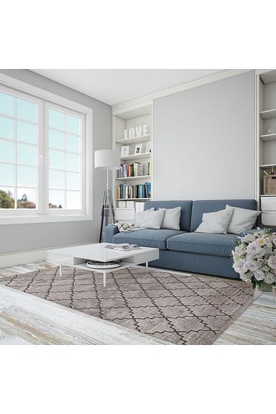 FASHION Carpet Covorexpert 32019-120, Various Sizes, Cream, Brown, 12 Mm Thread, Anti-Allergic, Living Room