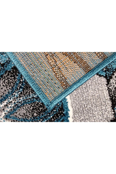 Kolibri Feather Carpet 11617-140, Blue, Turquoise, Green, Thread 9 mm, Anti-allergic