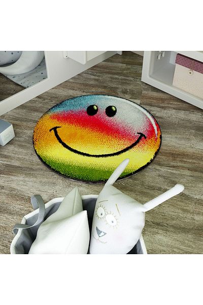 Kolibri Round Carpet for Children's Room Covorexpert Rainbow 11087-160, Various Sizes, Multicolor, 9 Mm Thread
