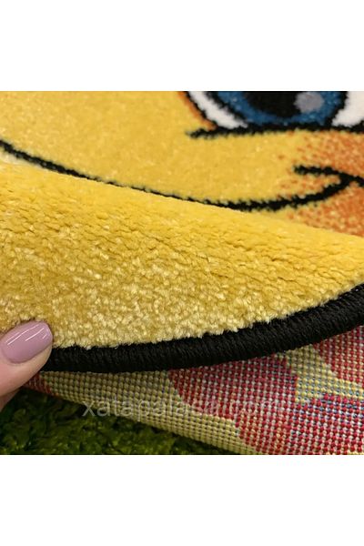 Kolibri Round Carpet for Children's Room Covorexpert 11085-150, Various Sizes, Yellow, 9 Mm Thread, Anti-Allergic