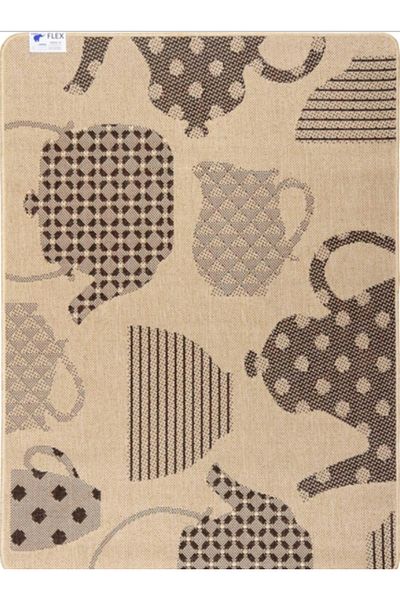 Flex Jute Kitchen Rug, Covorexpert 19056-19, 75 x 200 cm, Brown, Anti-Slip, Anti-Allergic