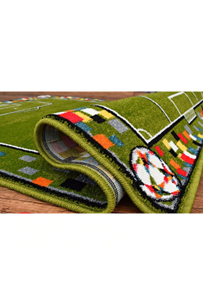 Kolibri Children's Room Carpet Football Field 11118-130, Green, 9 mm Thread, Anti-Allergic