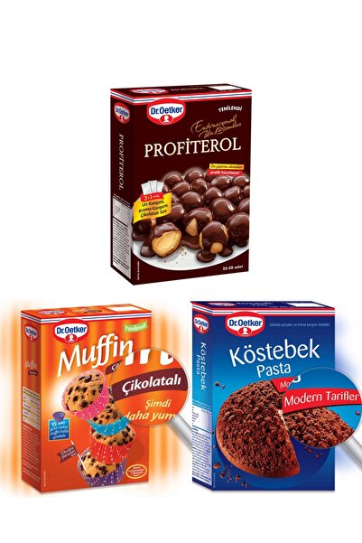 Dr. Oetker Profiterol 305 g+ Köstebek Pasta 450 g+ Muffın Çikolata 345 g 3’Lü Set
