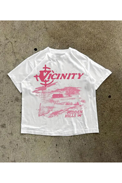 Elvino Yazlık Renkli Baskılı Oversize Pamuklu Bisiklet Yaka Kadın/Erkek Unise...