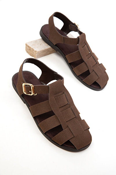 SOHO Hnědé semišové dámské sandály 20748