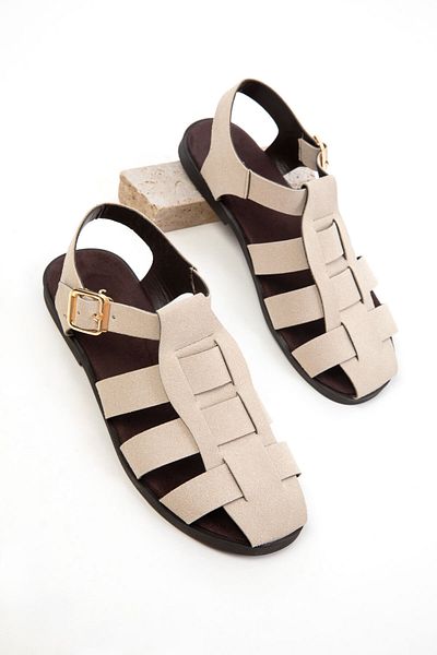 SOHO Beige Suede Women's Sandals 20748