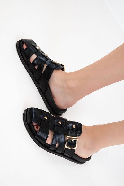 SOHO Black Matte Women's Slippers 20755