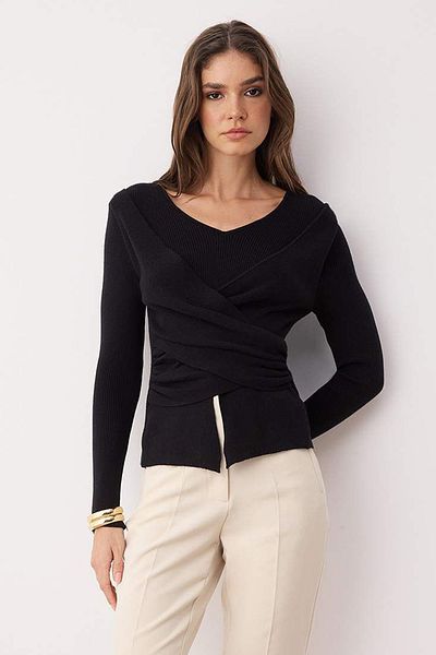 Trendyol Collection Negru Premium Yarn/Fineță specială Topuri ajustate/Body Fit Topuri Tricoturi Pulover TWOAW26KZ00061