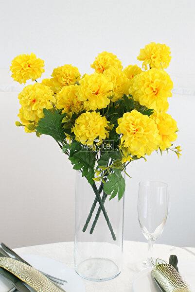 Yapay Çiçek Deposu Τεχνητό Κλασικό Μπουκέτο Χρυσάνθεμων 40 εκ. Κίτρινο