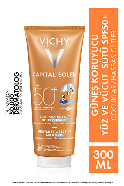 Vichy Ideal Soleil Spf 50 Çocuklar Için Yüz Ve Vücut Güneş Sütü 300 ml