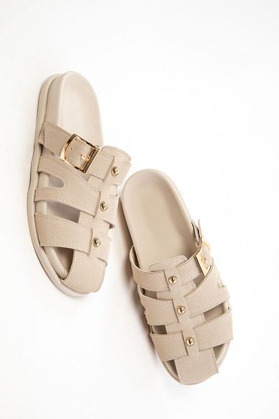 SOHO Beige Suede Women's Slippers 20755