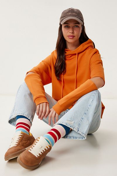 Happiness İstanbul Women's Orange Cut Out Detailed Knitted Sweatshirt Rc00165