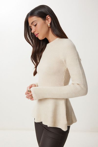 Happiness İstanbul Women's Stone Flounce Knitwear Sweater Yy00256
