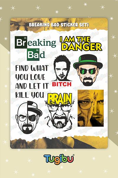 TUGİBU مجموعة ملصقات Breaking Bad، مجموعة ملصقات Walter White، 20 قطعة من ملصقات Breaking Bad