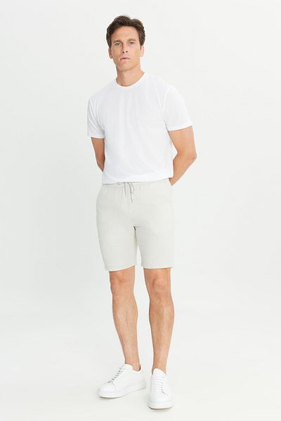 AC&Co / Altınyıldız Classics Ανδρικό ανοιχτό γκρι 100% βαμβακερό σορτς με δέσιμο στη μέση