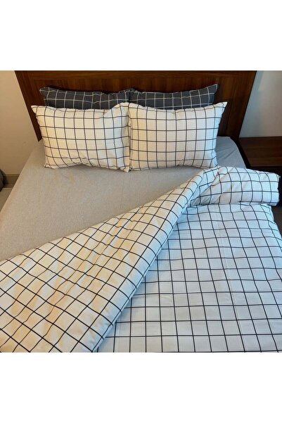 Faiend Cotton Double Duvet Cover Set with Fade-Resistant Anti-Fluffy Fitted Sheets