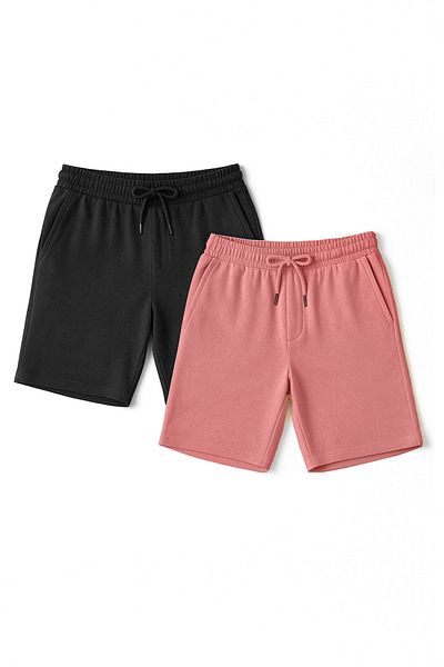 Trendyol Collection Black and Dusty Rose Regular Fit Shorts 2 Pack - Tmnss21Sr0095