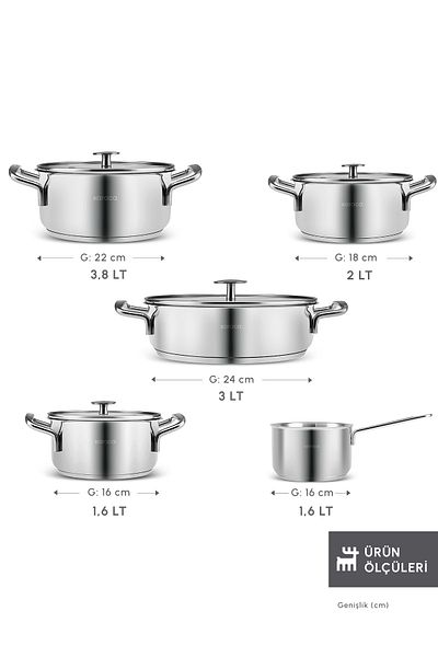 Karaca Aris Induction Base 9 Piece Steel Cookware Set