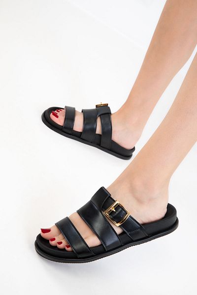 SOHO Black Matte Women's Slippers 20752