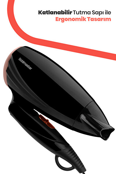 GOLDMASTER Fırtına 1600 Watt Dc Motor 2 Kademeli Isı Ayarlı Katlanabilir Saç Kurutma Makinesi BY4102