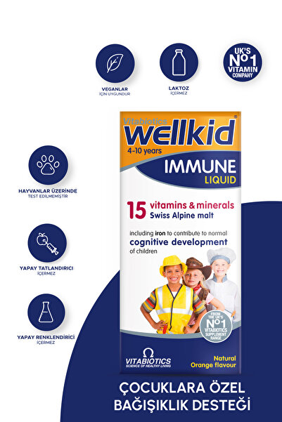 Wellkid Immune Liquid Arpa Matı Ekstresı İçeren Çocuklara Özel Bağışıklık Destekleyici Vıtamın 150 ml