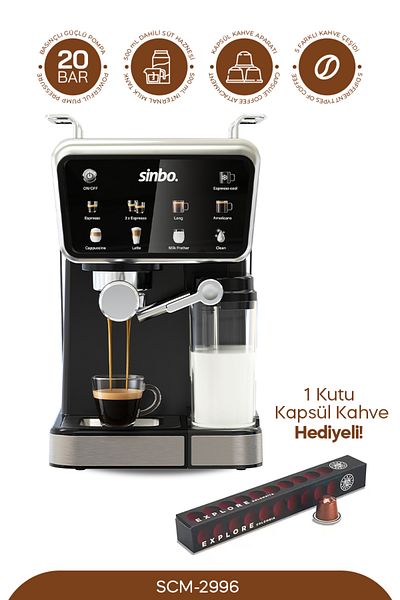 Sinbo Scm 2996 -Capsule Coffee Apparatus Espresso Machine