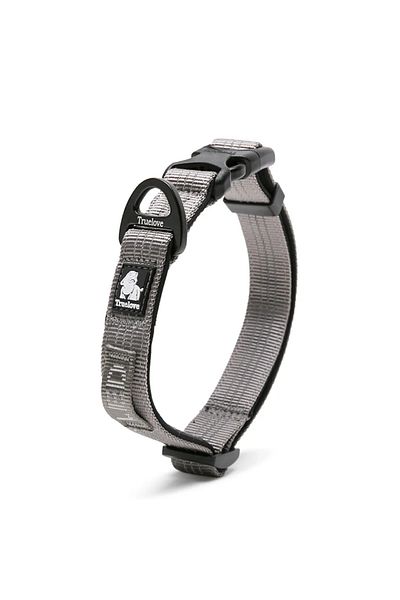 True Love Duraflex Buckle Gray Nylon Woven Collar-Large