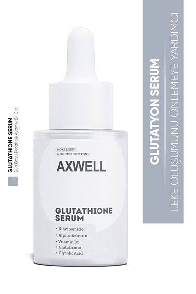 AXWELL Glutathione, Niacinamide, Glycolic Acid and Alpha-Arbutin Brightening Serum