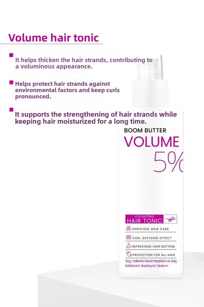 BOOM BUTTER Volume Hair Tonic for Weak Thin Strands Hair 150ML