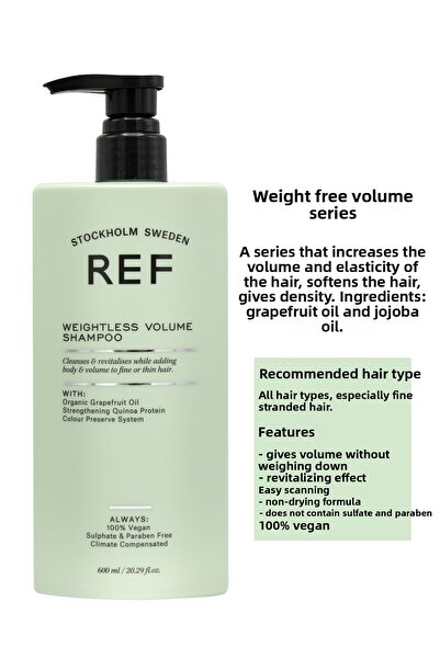 REF STOCKHOLM مرجع 600 مل شامبو تكثيف الشعر - حجم خالي من الوزن لجميع أنواع ا...