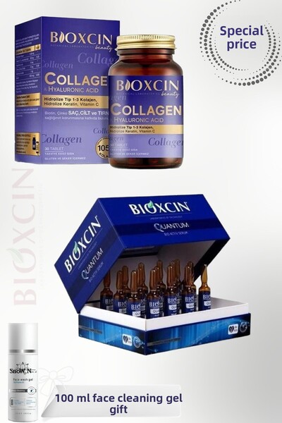Bioxcin Quantum Volumizing Hair Serum 15 X 6 ml + Collagen 30 Tablets + 100 m...