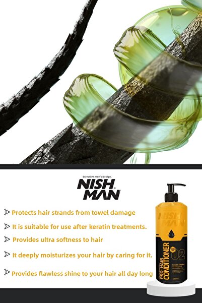 NISHMAN Keratin Complex Salt and Paraben-Free L Conditioner for All Hair with Shine Features 400 Ml