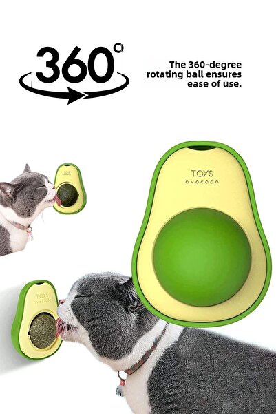 Miyav Avocado Shaped Cat Licking Ball with Edible Natural Catnip - Cat Herb Play Ball