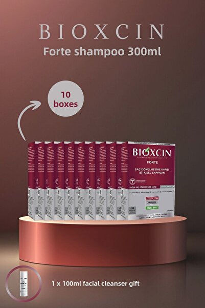Bioxcin Forte Shampoo - All Hair Types 300ml 10 Pieces + Gel Gift Set