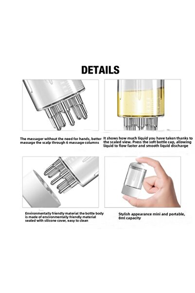 newnet Εύκολη εφαρμογή Mini Hair Oil Applicator Bottle για θεραπεία του τριχωτού της κεφαλής Μασάζ κεφαλής Περιποίηση μαλλιών