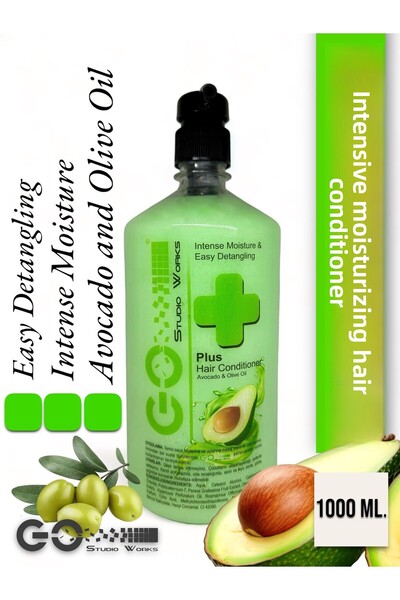 Go Studio Works بلسم العناية المركزة بزيت الأفوكادو والزيتون مع مضخة 1000 مل