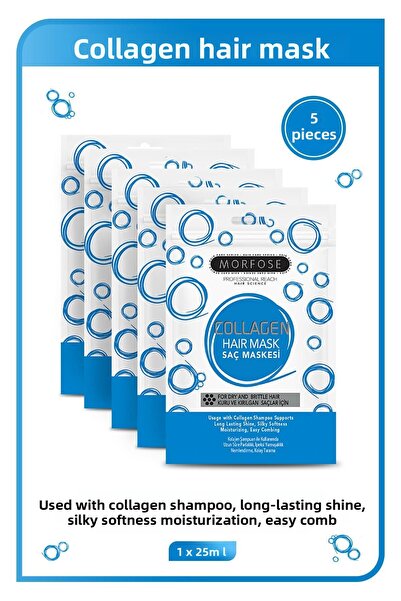 Morfose قناع الكولاجين للشعر 25 مل 5 قطع - للشعر الجاف والحساس