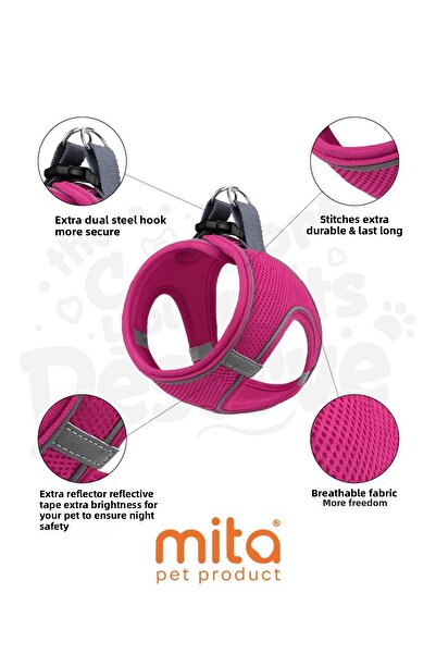 Mita Cat Dog Chest Collar Double Reflective Anti-Sweat Collar