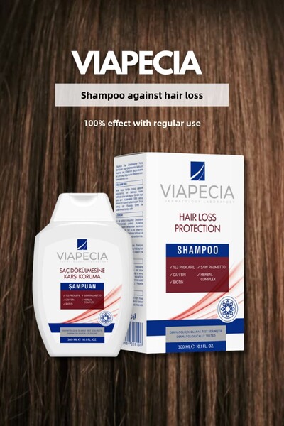 Viapecia Caffeine Anti-Hair Loss Shampoo 300 ml - Sulfate Free, Natural Care for All Hair Types