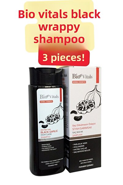 Bio Vitals شامبو الثوم الأسود 400 مل - مجموعة من 3 قطع