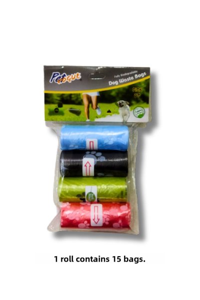 Generic Brand 4 قطع من أكياس جمع البراز بدون رائحة، أكياس نفايات للقطط والكلاب