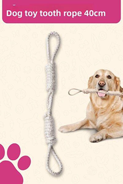 Proud Wave Dog Toy - Dental Health & Traction Lanyard, White Medium Large Breed Teeth Scratching