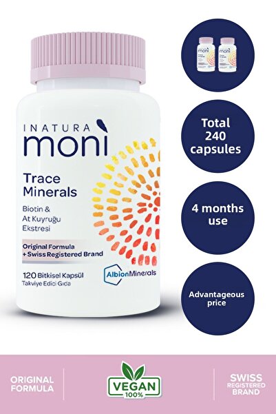Inatura 2 عبوة سعة 120 مينيرالات موني التتبع البيوتين والكروم والزنك والسيلين...